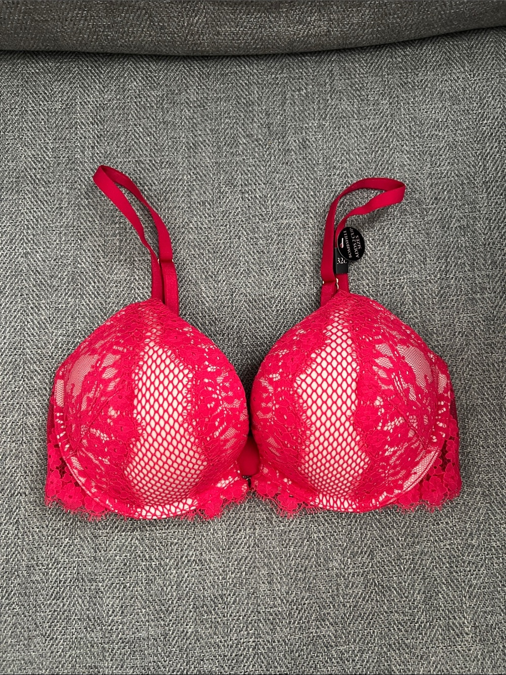 Victoria's Secret Hot Pink Lace Push-Up Bra